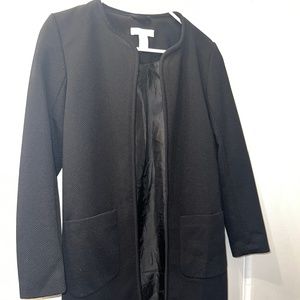 H&M Black Mesh Long Open Coat